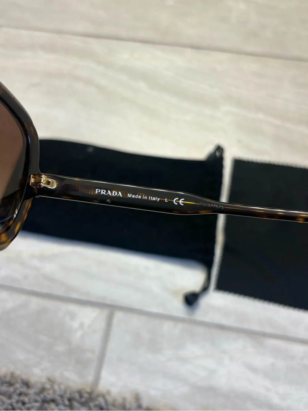 Prada Tortoiseshell Frame Brown-Black Lens Women's Sunglasses